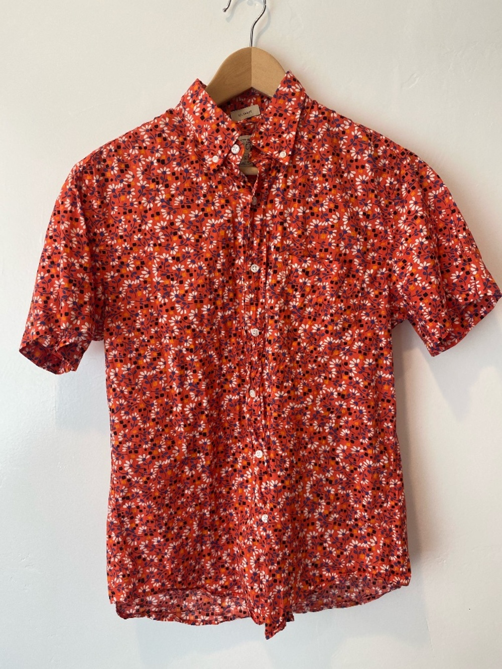 J.Crew 100% Cotton Size S Floral Button Up Women's Retro Preppy Casual Arsty